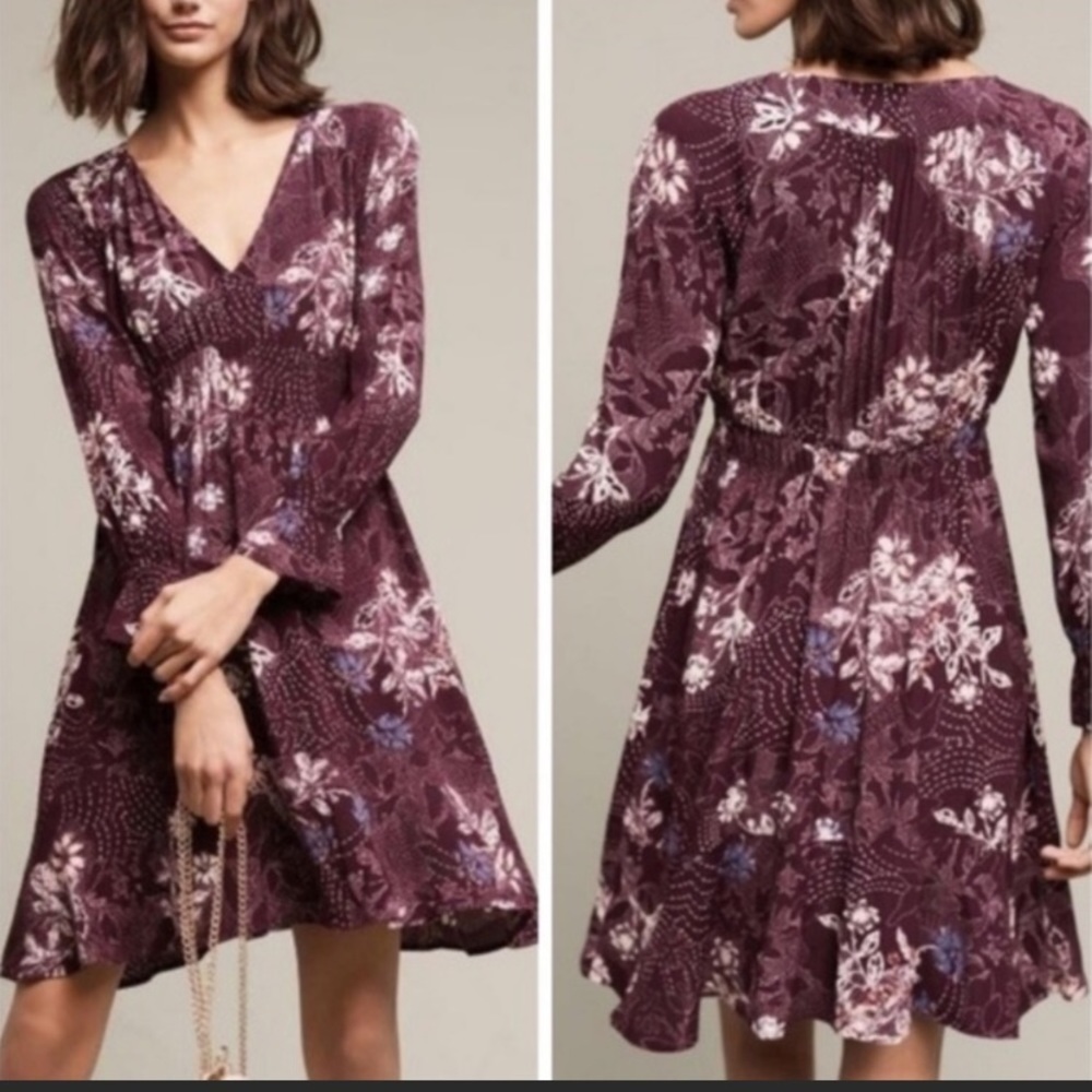 Anthropologie Maeve Purple Monaco Dress Size Small
